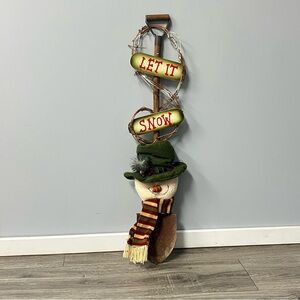 christmas snowman craft decoration primitive country style  30 inches